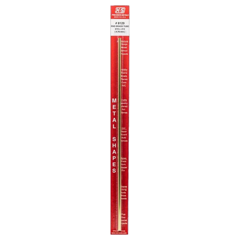 K&S 8129 3/16 in. D X 12 in. L Round Brass Tube 1 pk