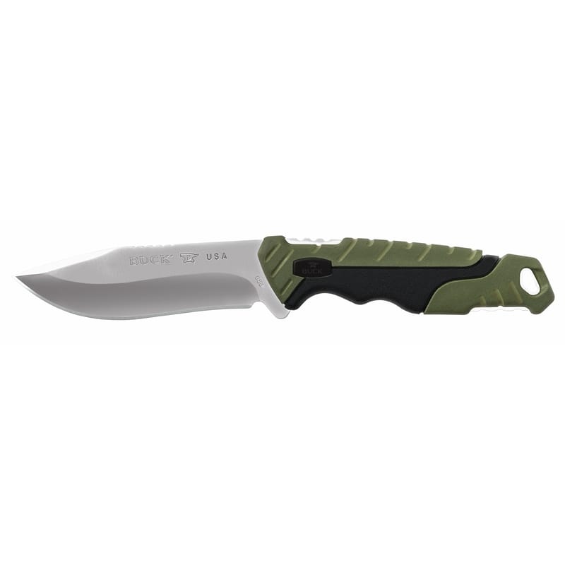 Buck Knives 11909 Pursuit Black/Green 420 HC Steel > 6 in. Drop Point Fixed Hunting Knife