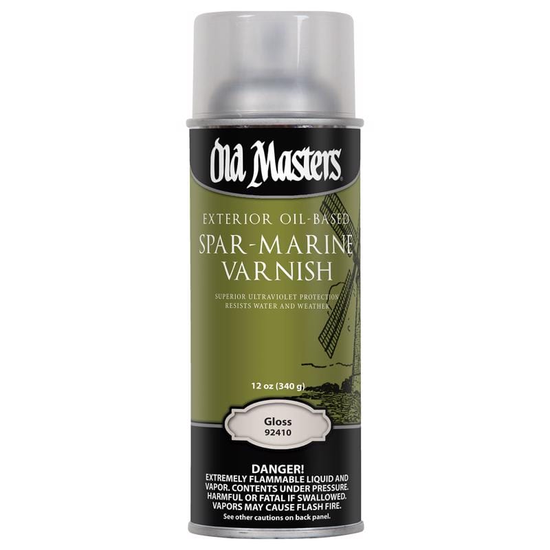 Old Masters 92410 Gloss Clear Oil-Based Marine Spar Varnish Spray 12 oz