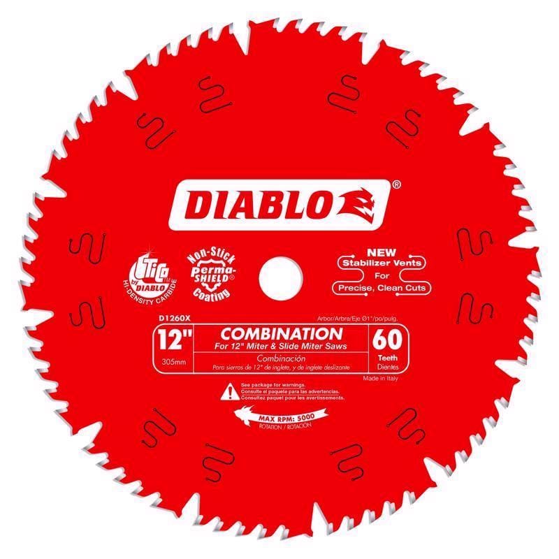Diablo D1260X 12 in. D X 1 in. TiCo Hi-Density Carbide Circular Saw Blade 60 teeth 1 pk