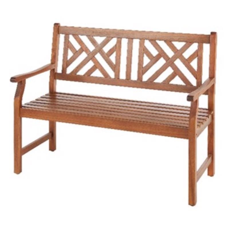 Living Accents B121-22V0-N Brown Wood Outdoor Bench 36 in. H X 48.25 in. L X 24.5 in. D