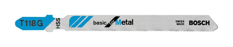 Bosch T118G 3-5/8 in. High Carbon Steel T-Shank Jig Saw Blade 36 TPI 5 pk