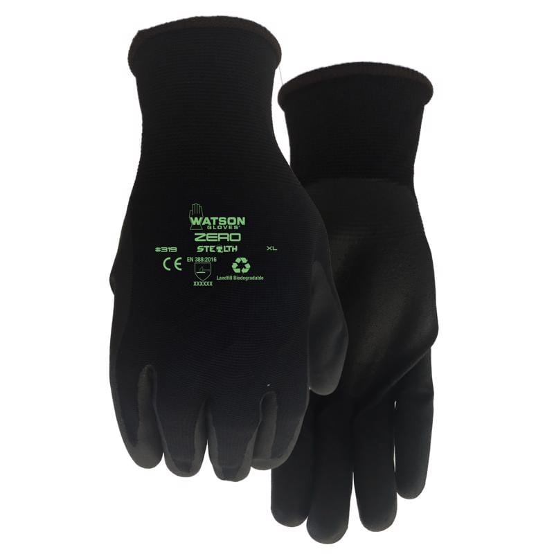 Watson Gloves 319-X Stealth XL Nylon/Nitrile Zero Black Gloves