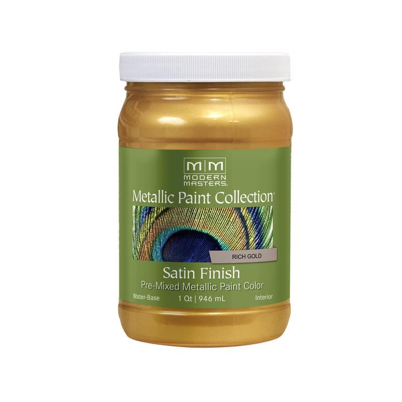 Modern Masters ME70132 Shimmer Satin Rich Gold Metallic Paint 1 qt
