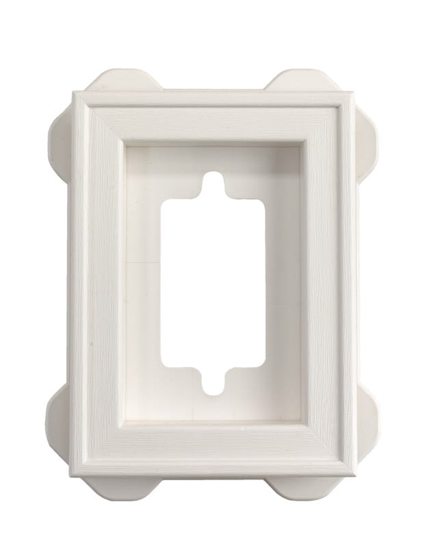 Builders Edge 130030002117 8 in. H X 8 in. W X 6-5/16 in. L Prefinished White Copolymer Mounting Block