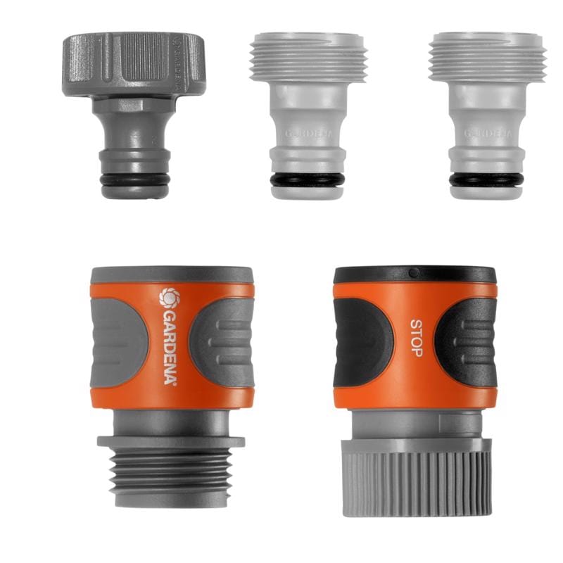 Gardena 18270-81.000.00 1/2 & 5/8 in. Nylon/ABS Threaded Female/Male Quick Connector Hose Set