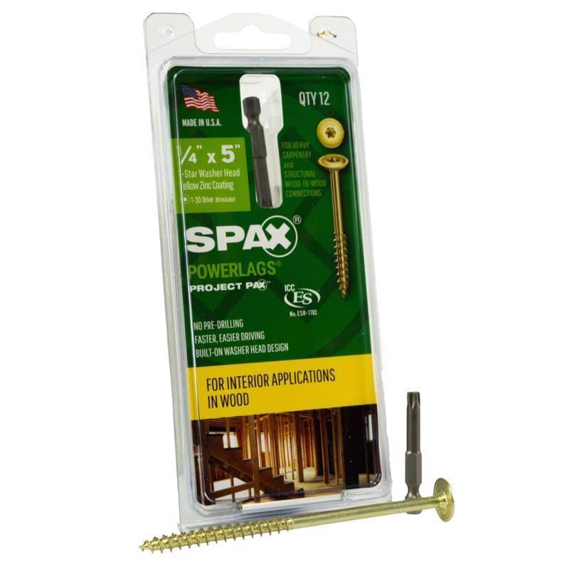 Spax 45810207009043 PowerLags 1/4 in. in. X 3-1/2 in. L Star Washer Head Serrated Structural Screws