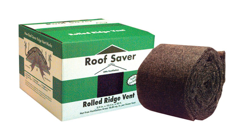 Roof Saver RS20G 0.75 in. H X 10.5 in. W X 20 ft. L Fiber/Polyester Rolled Ridge Vent