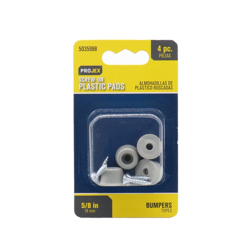 Projex P0122 Plastic Bumper Pad Gray Round 5/8 in. W 4 pk