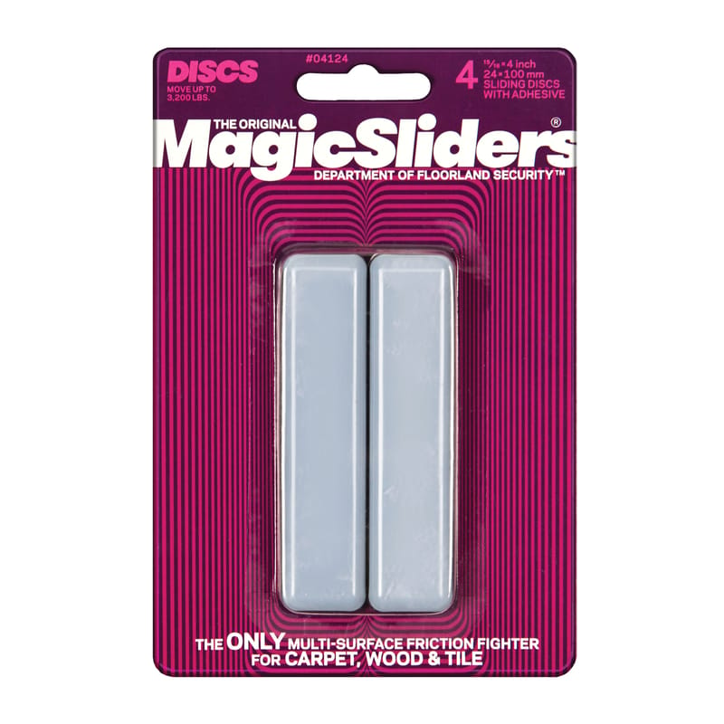 Magic Sliders 04124 Gray Adhesive Plastic Sliding Discs 4 pk