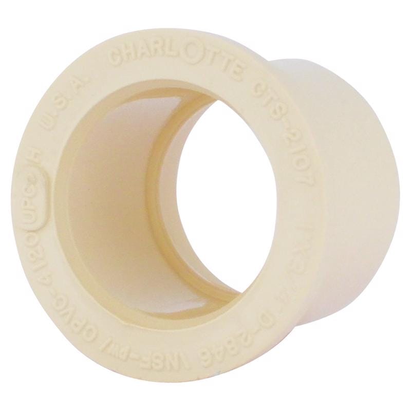 Charlotte Pipe CTS021071000 FlowGuard 1 in. Spigot X 3/4 in. D Socket CPVC Reducing Bushing