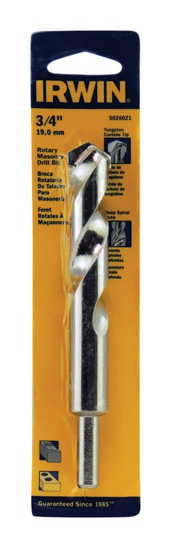 Irwin 5026021 3/4 in. X 6 in. L Tungsten Carbide Tipped Rotary Drill Bit Straight Shank 1 pc