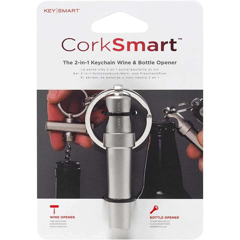 Keysmart KS821-SS CorkSmart Stainless Steel Silver Bottle Opener Keychain