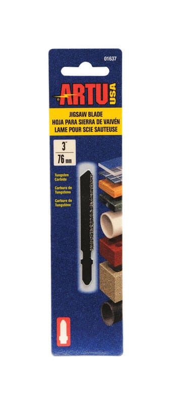 Artu 01637 3 in. Tungsten Carbide T-Shank Jig Saw Blade Assorted TPI 1 pk