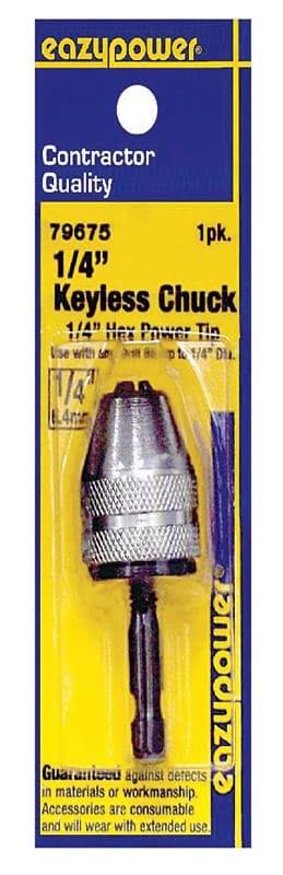 Eazypower 79675 1/4 in. Keyless Chuck Adapter 1/4 in. Hex Shank 1 pc