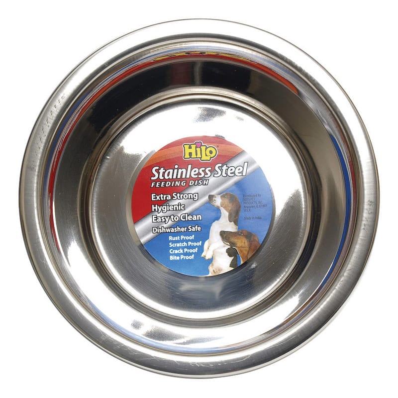 Hilo ZW150 32 Silver Plain Stainless Steel 1 qt Pet Dish For Dogs
