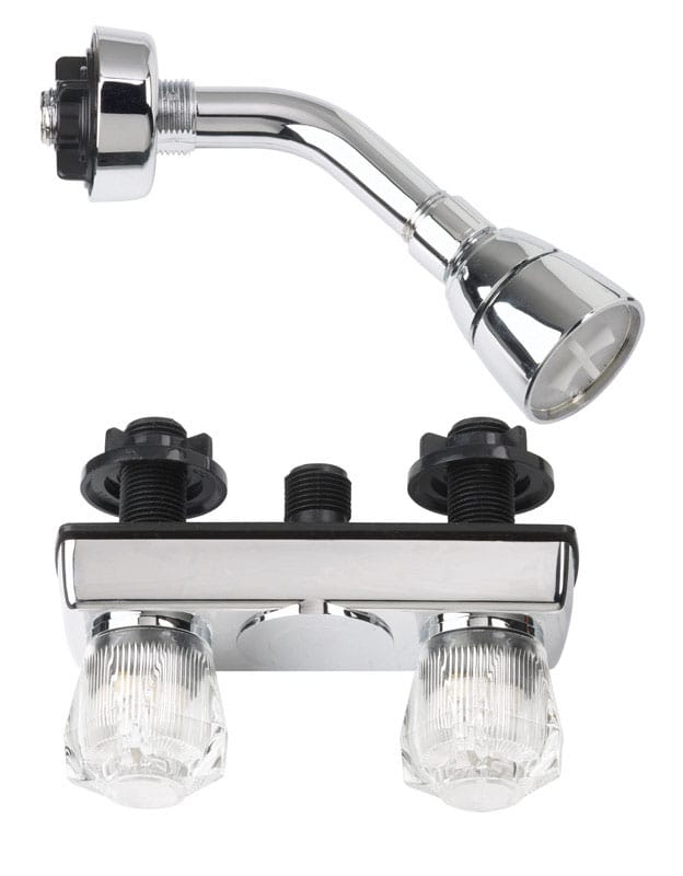 American Brass YJ-54 Celcon 2-Handle Chrome Plated Shower Kit