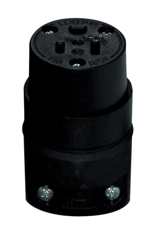 Leviton C20-515CR-000 Commercial Rubber Ground/Straight Blade Connector 5-15R 18-12 AWG 2 Pole 3 Wire
