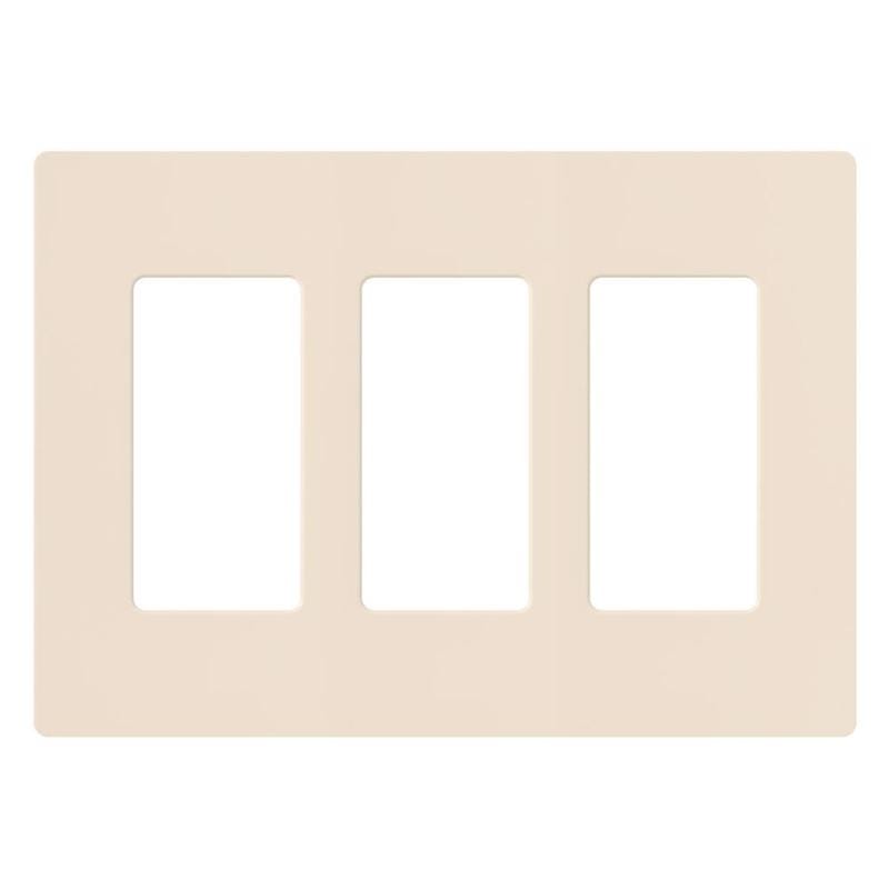 Lutron CW-3B-LA Claro Light Almond 3 gang Plastic Decorator Wall Plate 1 pk