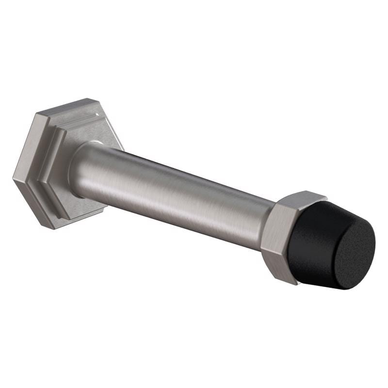 National Hardware N830-531 Powell 5/8 in. W X 3-19/32 in. L Zinc Satin Nickel Silver Door Stop Mounts to wall