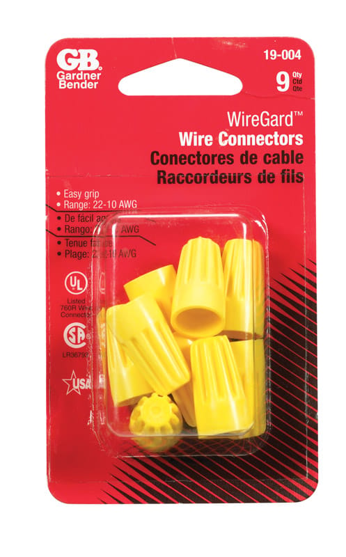 Gardner Bender 19-004 WingGard 18-10 Ga. Copper Wire Wire Connector Yellow 9 pk