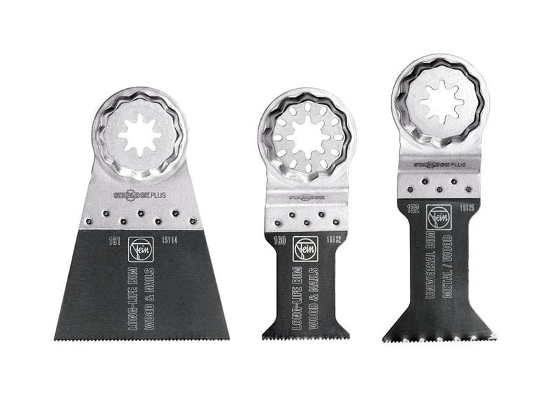 Fein 35222952090 StarlockPlus 1-3/8 1-3/4 2-9/16 in. X 3.8 in. L Bi-Metal E-Cut Saw Blade Set 3 pk
