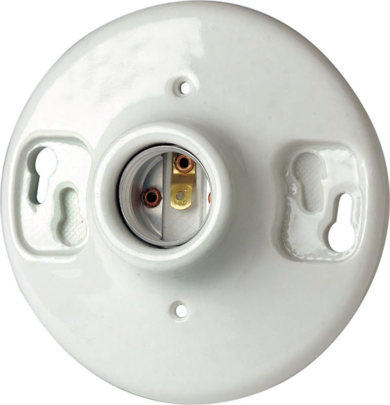 Leviton 49875-000 Porcelain Incandescent Medium Base Keyless Lampholder 1 pk