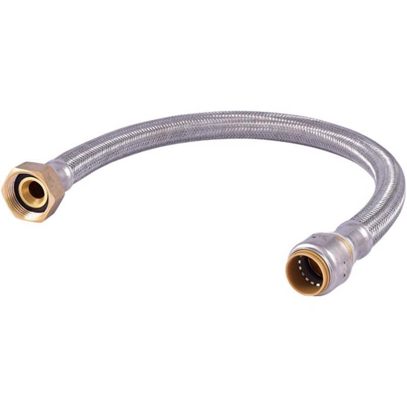 SharkBite UR3086FX24 3/4 in. Push X 1 in. D FIP 24 in. Stainless Steel Water Softener Hose