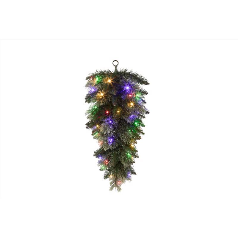 Celebrations 09-01002A 2 ft. L LED Prelit Multicolored/Warm White Mixed Pine Swag Teardrop Garland