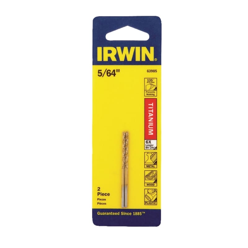 Irwin 63905 5/64 in. X 2 in. L High Speed Steel Drill Bit Set Straight Shank 2 pc