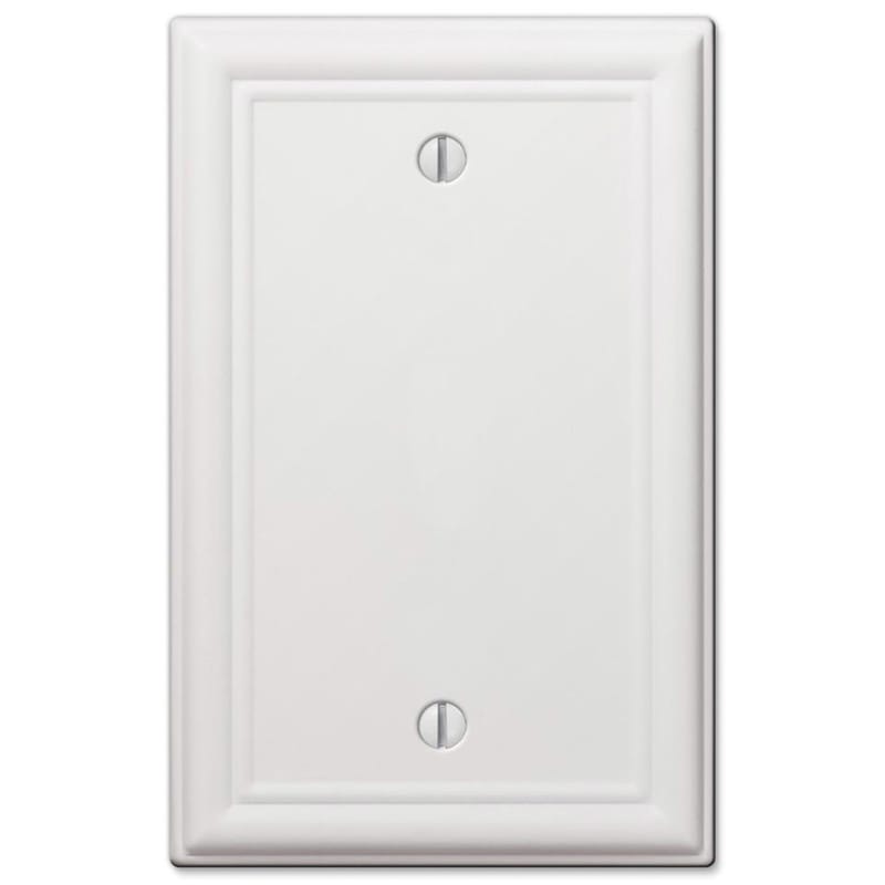 Amerelle 149BW Chelsea White 1 gang Stamped Steel Blank Wall Plate 1 pk
