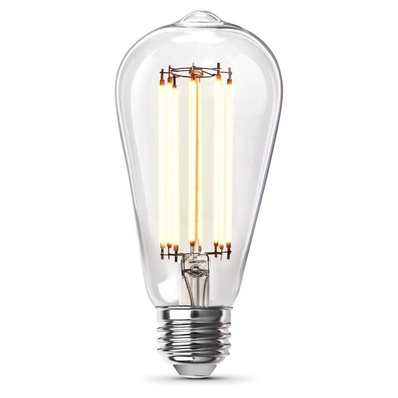 Feit Electric ST19CL927WFIL2 Feit ST19 E26 (Medium) Filament LED Bulb Soft White 100 Watt Equivalence 2 pk