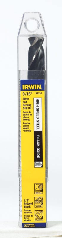 Irwin 91136 9/16 in. X 6 in. L High Speed Steel Drill Bit Straight Shank 1 pc