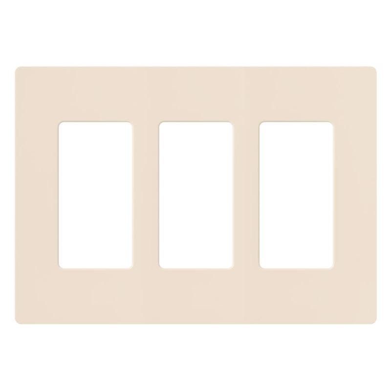Lutron CW-3-LA Claro Gloss Light Almond 3 gang Plastic Decorator Wall Plate 1 pk