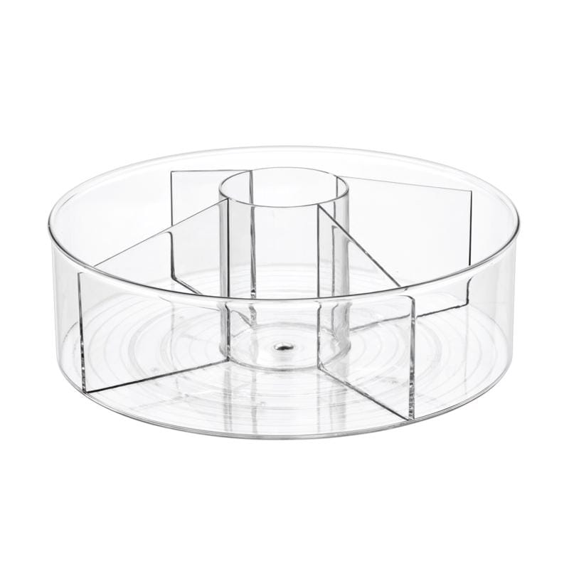 InterDesign 3850 Clear Divided Kitchen Bin 4.5 in. H X 11.5 in. W X 11.5 in. D