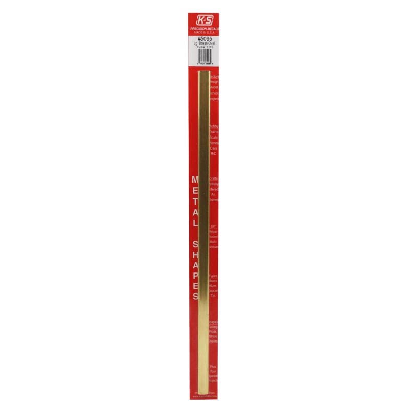 K&S 5095 0.430 in. W X 12 in. L Oval Brass Tube 1 pk
