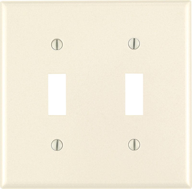 Leviton 78009-000 Almond 2 gang Thermoset Plastic Toggle Wall Plate 1 pk