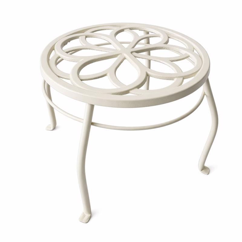 Living Accents 58066 9 in. H Cream Cast Iron Plant Stand