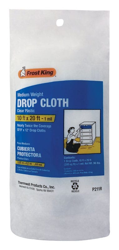 Frost King P211R 10 ft. W X 20 ft. L X 1 mil Plastic Drop Cloth 1 pk