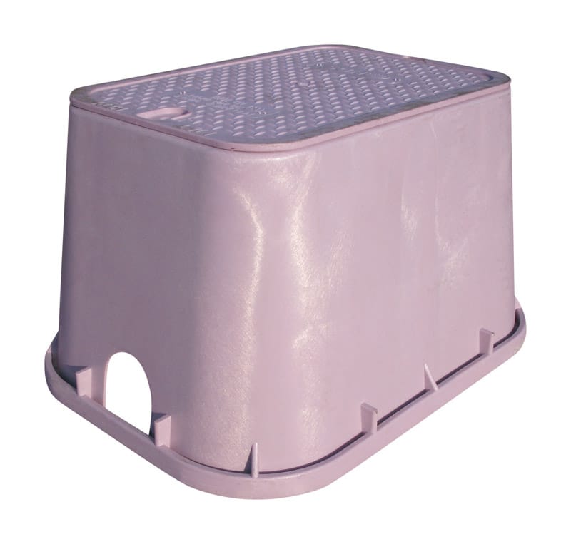 NDS 113PBCR 14 in. W X 19 in. D X 12 in. H Rectangular Valve Box with Overlapping Cover Purple