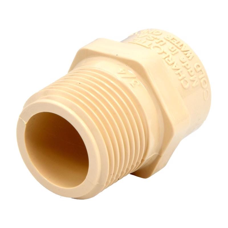 Charlotte Pipe CTS02109C0800 FlowGuard 3/4 in. MPT X 3/4 in. D Slip CPVC Male Adapter 10 pk