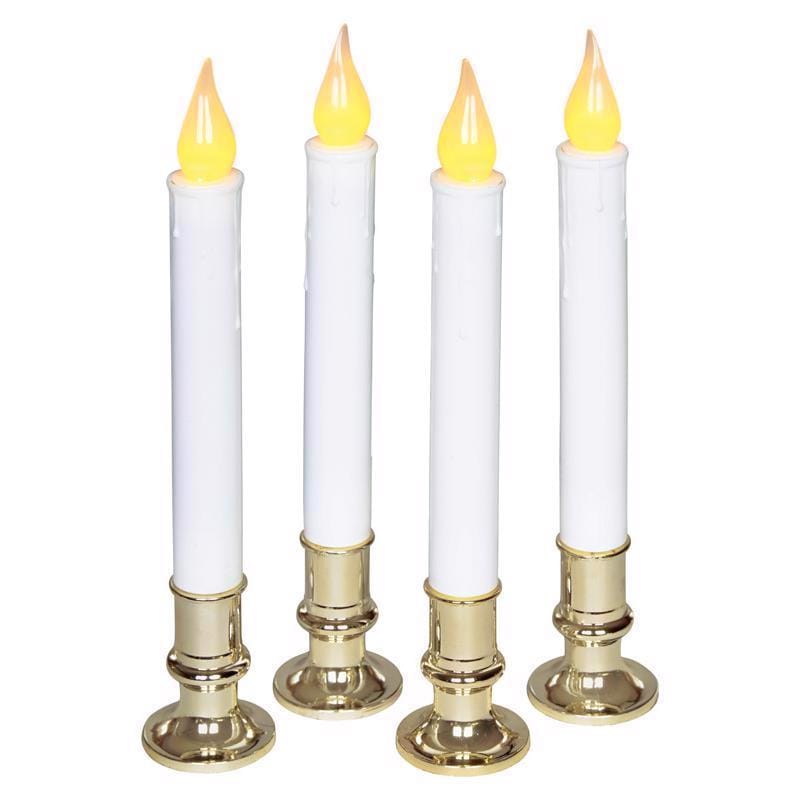 Celebrations 24329-73A LED Golden/White Flickering Candle 9 in.