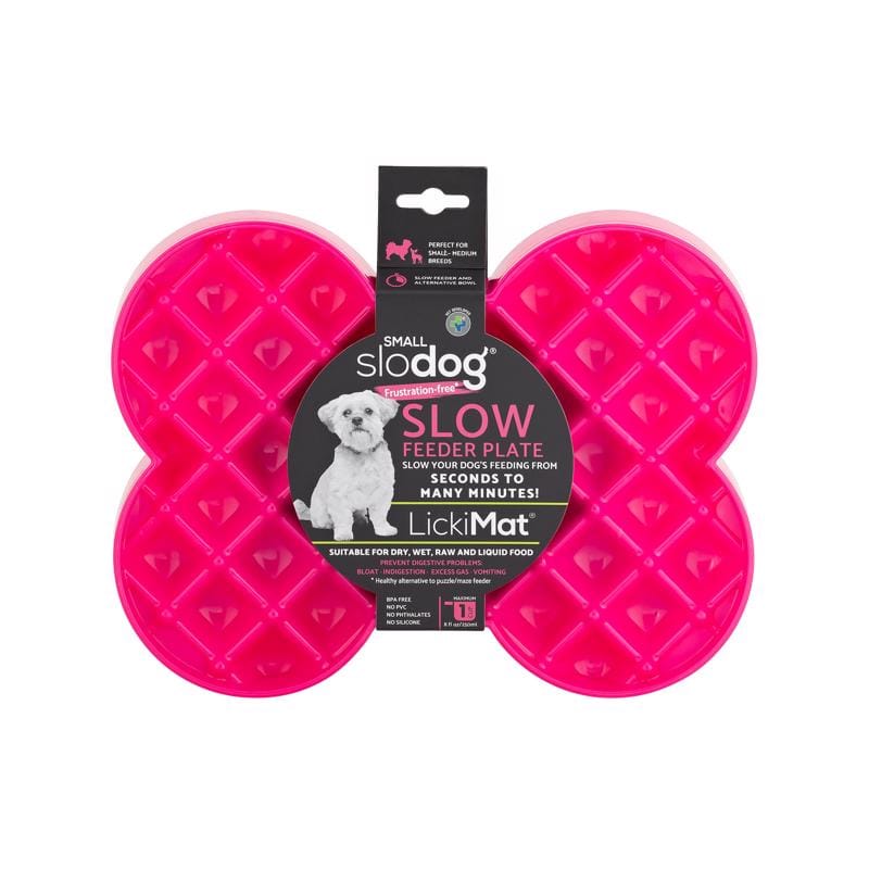 Lickimat LM6007PK Slodog Pink Puzzle Plastic Small Slow Feeder For Dogs