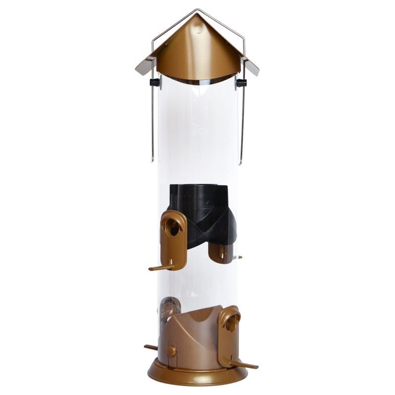 Nature's Way WMRS-18 Easy Clean Wild Bird and Finch 3 qt Metal/Plastic Tube Bird Feeder 4 ports