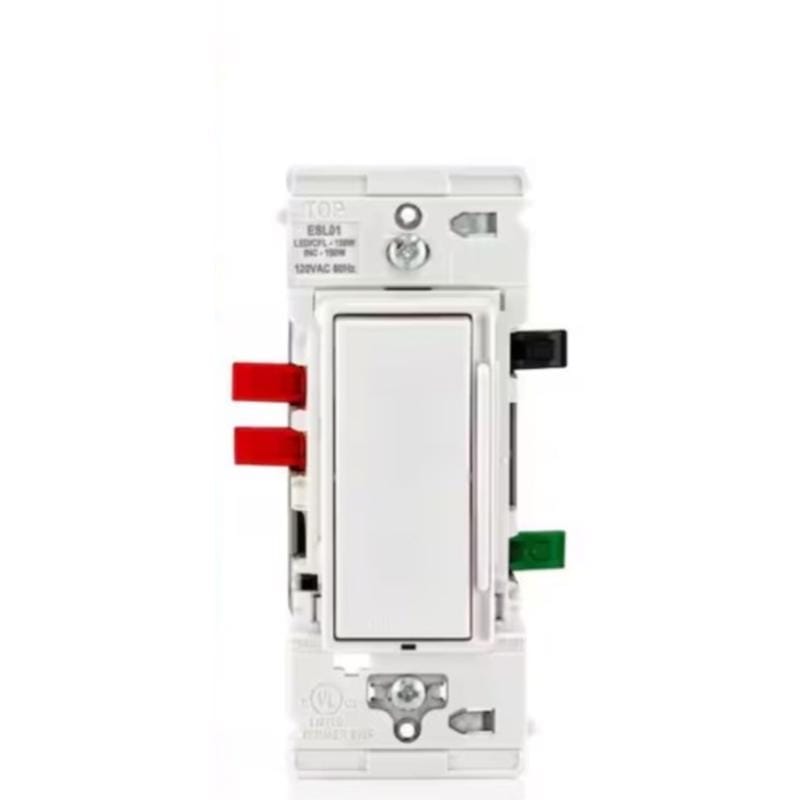 Leviton ESL01-1TW Lever Edge White Rocker Dimmer Switch 1 pk