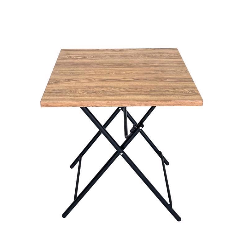 Living Accents H25S7240T Wood Grain Beige Square Metal Folding Side Table