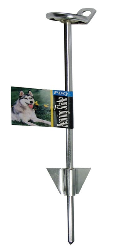 PDQ Q250700099 Silver Tie-Out Stake Metal Dog Tie Out Stake Large