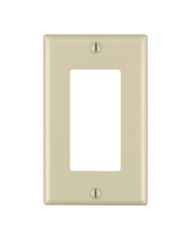 Leviton 80401-IMP Decora Ivory 1 gang Thermoset Plastic Decorator Wall Plate 10 pk