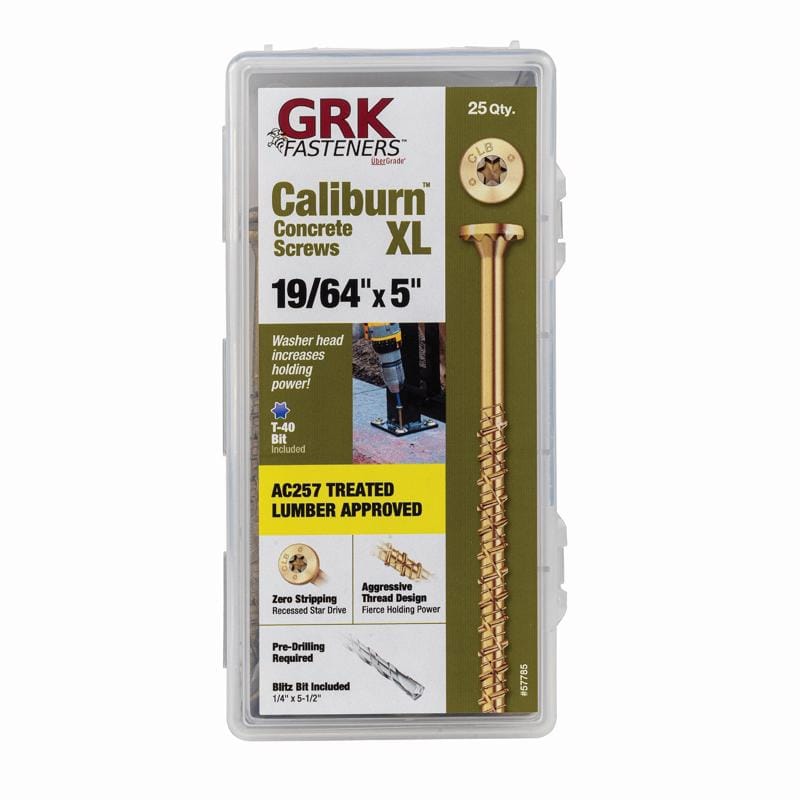 GRK Fasteners 57785 19/64 in. X 5 in. L Star Bugle Head W-Cut Concrete Screws