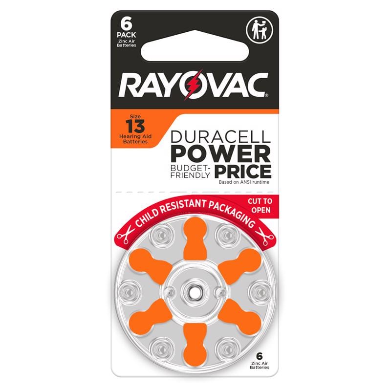 Rayovac 13CR-6ROVUS Zinc Air 13 1.45 V Hearing Aid Battery 6 pk